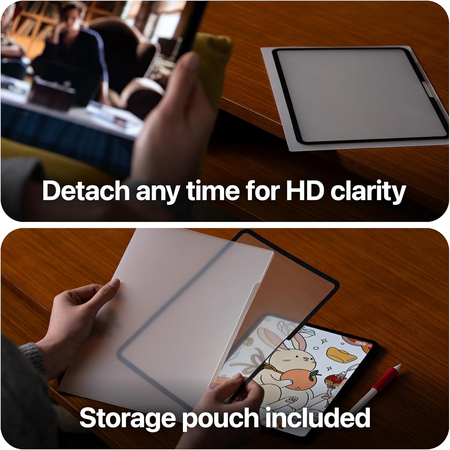 UPPERCASE GhostPaper Air Premium Detachable Paper Feel Writing Sketching Surface Screen Protector, Air-ttach Nano Suction Mounting, Compatible with iPad Pro 11" M5/M4 (2025 2024) - Image 4