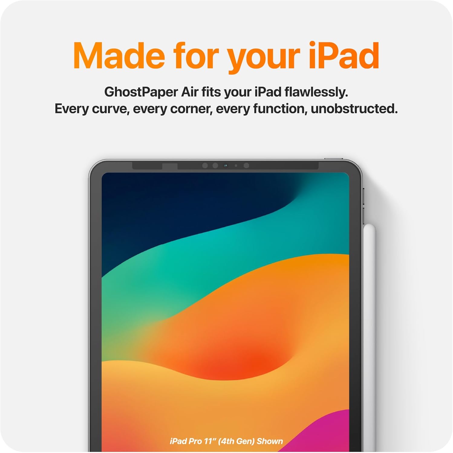 UPPERCASE GhostPaper Air Premium Detachable Paper Feel Writing Sketching Surface Screen Protector, Air-ttach Nano Suction Mounting, Compatible with iPad Pro 11" M5/M4 (2025 2024) - Image 6