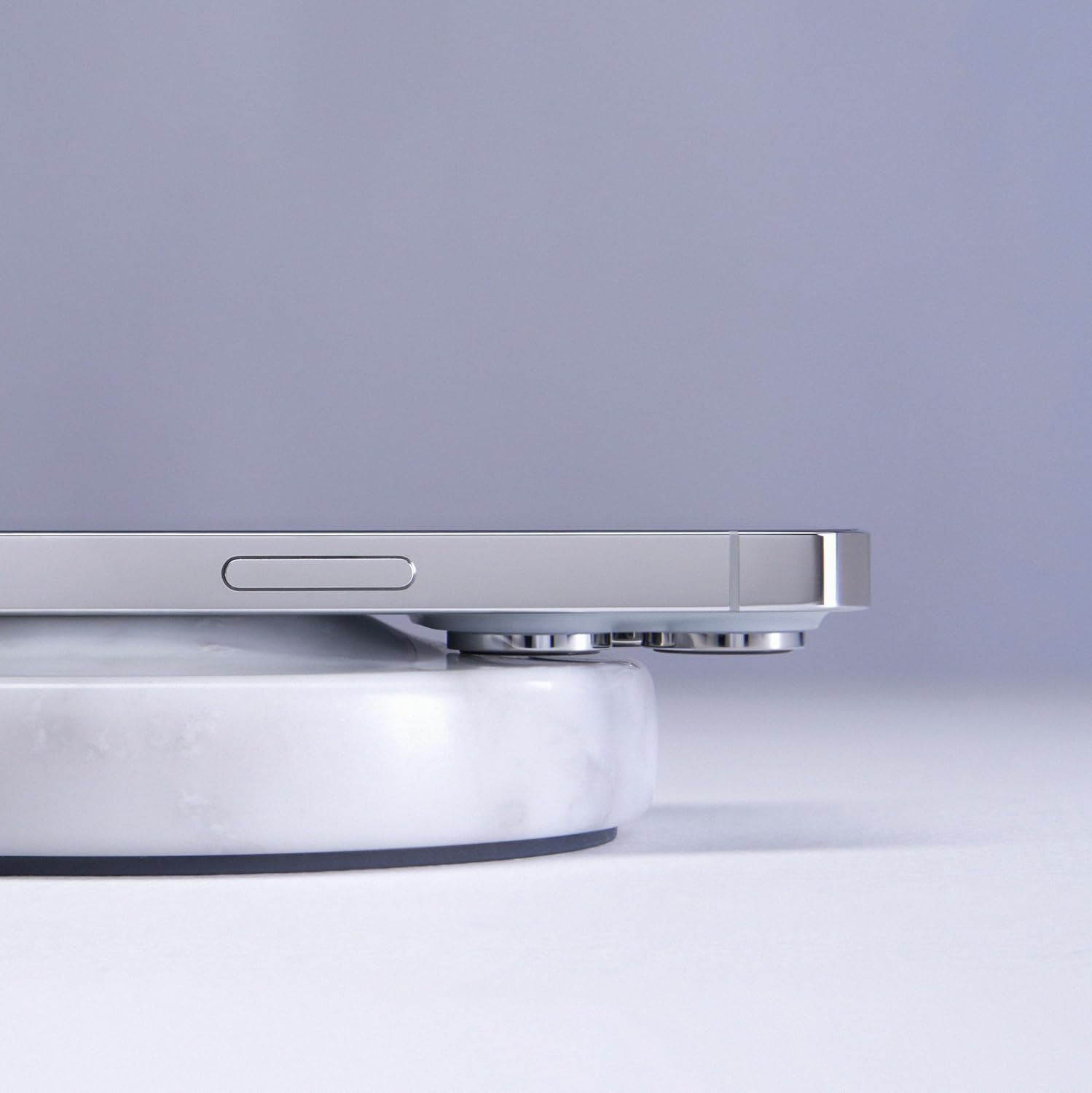 Einova Classic Stone – Marble Wireless Charging Pad Designed in Italy, Integrated 6 ft USB-C Cable, Smartphones, Wireless Earbuds, Smartwatches – White Carrara Marble - Image 2