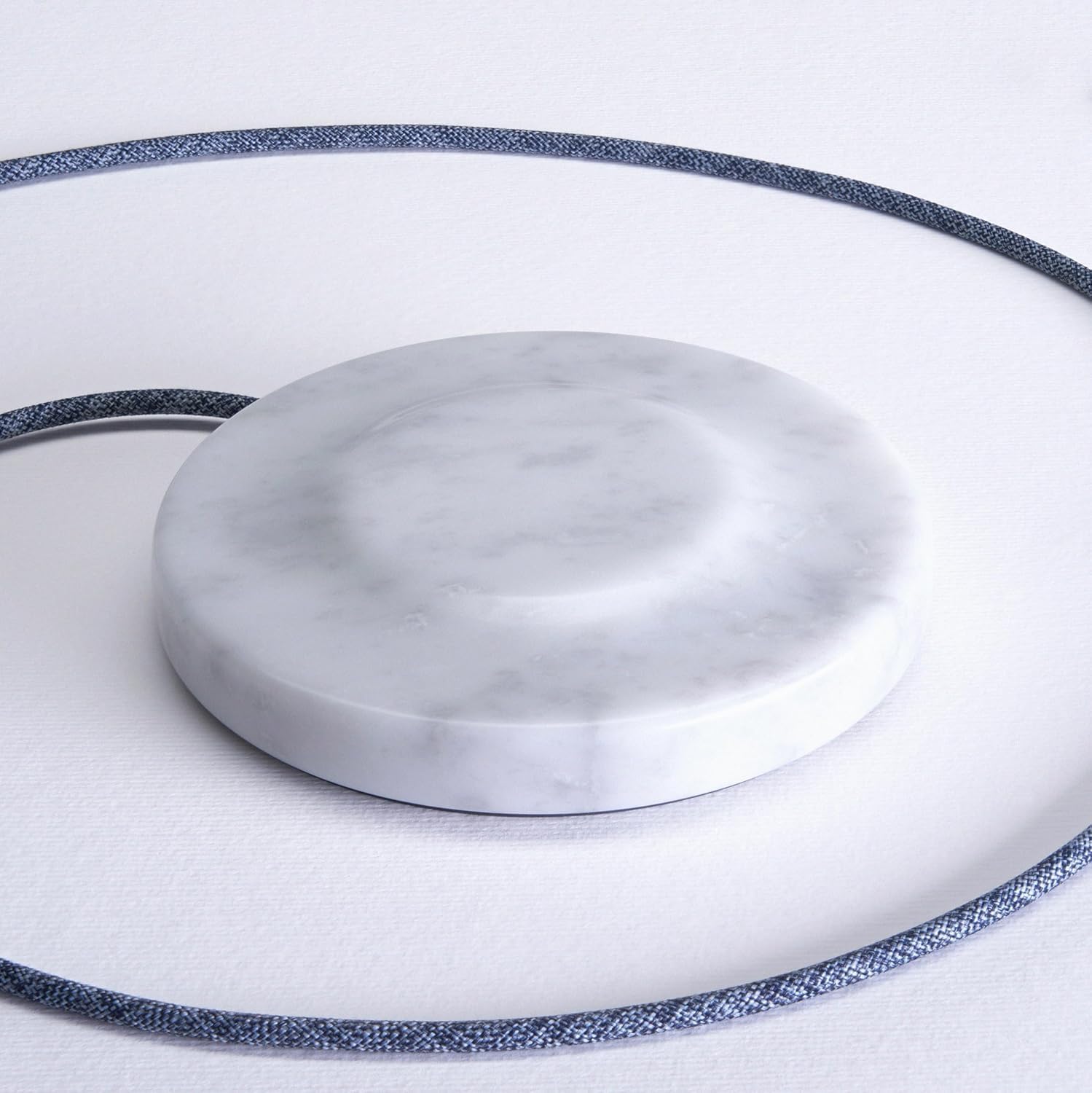 Einova Classic Stone – Marble Wireless Charging Pad Designed in Italy, Integrated 6 ft USB-C Cable, Smartphones, Wireless Earbuds, Smartwatches – White Carrara Marble - Image 3